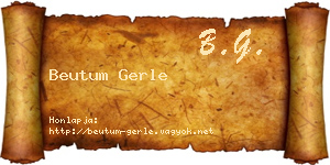 Beutum Gerle névjegykártya